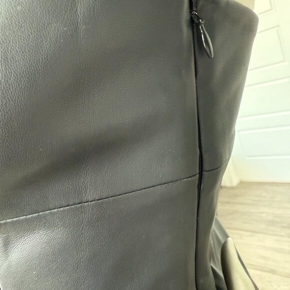 Revolve + Susana Monaco Corset Faux Leather Fit & Flare Minidress Black - Picture 6 of 6